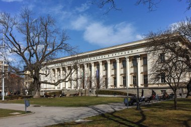 Sofia, Bulgaristan - 17 Mart 2018: Milli Kütüphane St. Cyril ve Methodius Sofya, Bulgaristan görünümünü şaşırtıcı