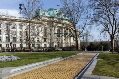 Sofia, Bulgaristan - 17 Mart 2018: Üniversitesi Sofya St. Kliment Ohridski, Bulgaristan görünümünü şaşırtıcı