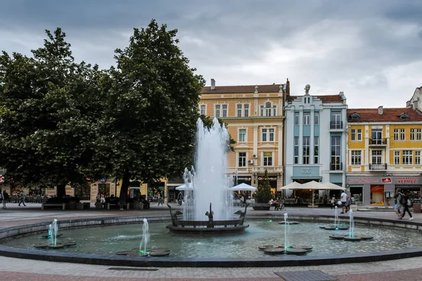 Пловдив Болгарія Червня 2017 Захід Сонця Вид Walking Street Місті — стокове фото