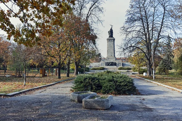 Sofia Bulgária Novembro 2017 Vista Pôr Sol Monumento Exército Soviético — Fotografia de Stock