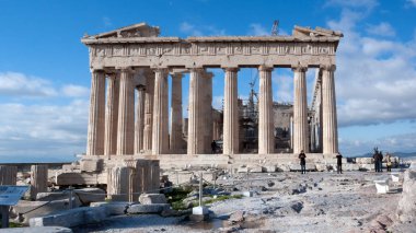 Şaşırtıcı görünümü Parthenon Atina'da Akropolis Attica, Yunanistan