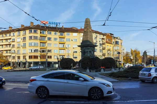 Sofia Bulgarije November 2017 Zonsondergang Weergave Van Vasil Levski Monument — Stockfoto