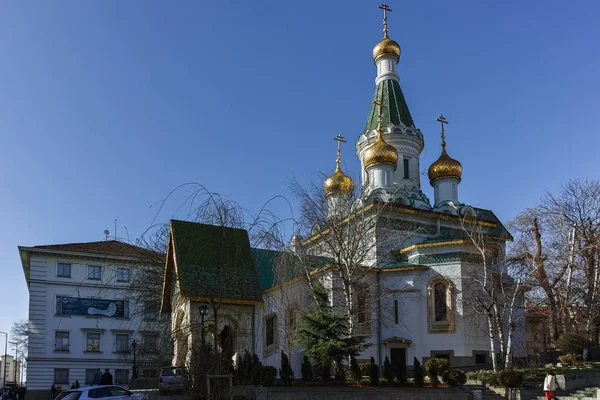 Sofia Bulgaria March 2018 Amazing View Golden Domes Russian Church — Stock Photo, Image