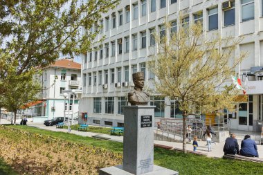 Petrich, Bulgaristan - 6 Nisan 2018: Şehir Petrich, bölge Yukarı Cuma, Bulgaristan ortasına insanlar