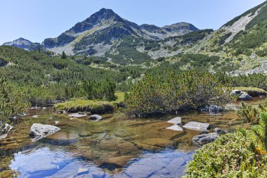 Valyavitsa Nehri ve Valyavishki Kınalı tepe, Pirin Dağı, Bulgaristan ile muhteşem manzara
