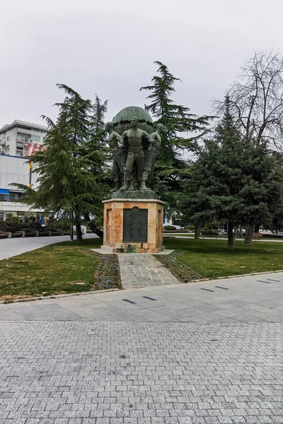 Skopje Makedonien Februari 2018 Monument Skopje City Center Makedonien — Stockfoto