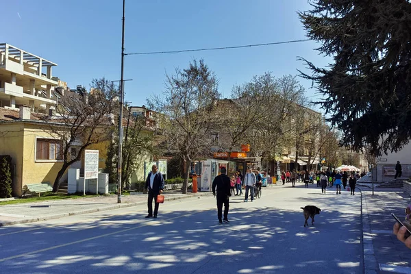 Sandanski Bulgaria April 2018 Center Pedestrian Street Town Sandanski Bulgaria — Stock Photo, Image