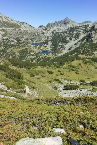 Fantastiska Panorama Med Prevalski Sjöar Och Mozgovishka Pass Berget Pirin — Stockfoto