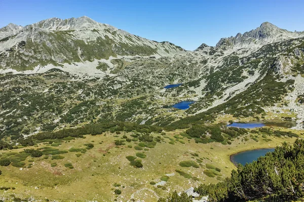 Fantastiska Landskap Med Prevalski Sjöar Och Dzhangal Topp Berget Pirin — Stockfoto