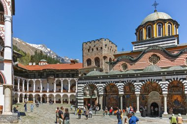 Rila Manastırı, Bulgaristan - 21 Nisan 2018: görünümünü Manastırı, Saint Ivan (John), Rila (Rila Manastırı), Köstendil bölge içinde