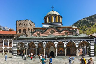Rila Manastırı, Bulgaristan - 21 Nisan 2018: görünümünü Manastırı, Saint Ivan (John), Rila (Rila Manastırı), Köstendil bölge içinde