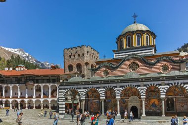 Rila Manastırı, Bulgaristan - 21 Nisan 2018: görünümünü Manastırı, Saint Ivan (John), Rila (Rila Manastırı), Köstendil bölge içinde