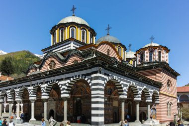 Rila Manastırı, Bulgaristan - 21 Nisan 2018: görünümünü Manastırı, Saint Ivan (John), Rila (Rila Manastırı), Köstendil bölge içinde