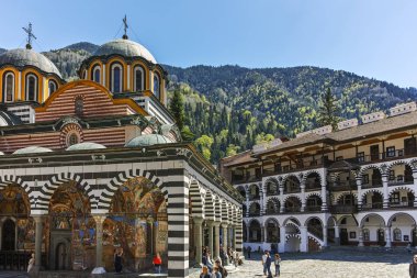 Rila Manastırı, Bulgaristan - 21 Nisan 2018: görünümünü Manastırı, Saint Ivan (John), Rila (Rila Manastırı), Köstendil bölge içinde