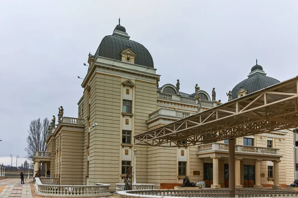 Skopje Republik Mazedonien Februar 2018 Bau Des Mazedonischen Nationaltheaters Der — Stockfoto