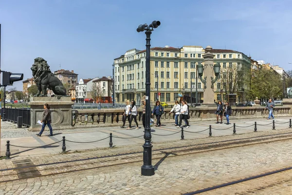 Sofia Bulgaria April 2018 Panoramic View Lion Bridge Vladaya River — Stock Photo, Image