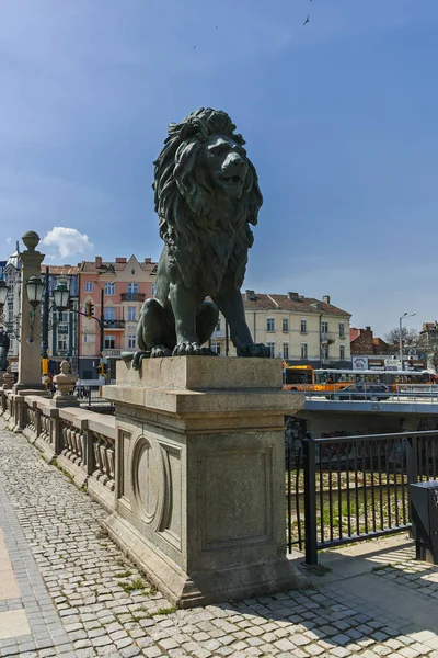 Sofia Bulgarien April 2018 Lejon Skulptur Lion Bridge Över Vladaya — Stockfoto