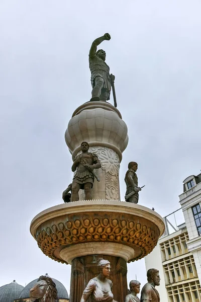 Skopje República Macedonia Febrero 2018 Felipe Macedonia Monumento Skopje República — Foto de Stock