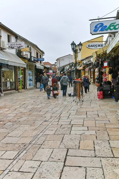 Σκόπια Πγδμ Φεβρουαρίου 2018 Παλιό Παζάρι Παλιά Αγορά Στην Πόλη — Φωτογραφία Αρχείου