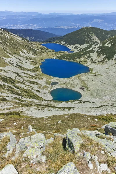 Increíble Paisaje Lagos Kremenski Desde Pico Dzhano Montaña Pirin Bulgaria — Foto de Stock