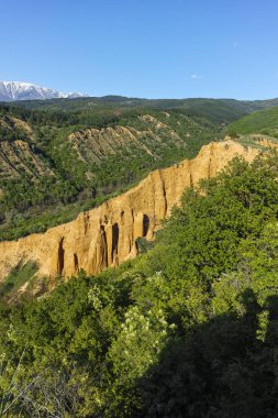 Günbatımı manzara kaya oluşumu Stob Piramitler, Rila Dağı, Köstendil bölgenin, Bulgaristan