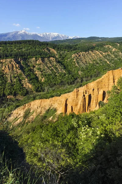 Naplemente Táj Régiójában Rock Formáció Stob Piramisok Rila Hegység Kyustendil — Stock Fotó