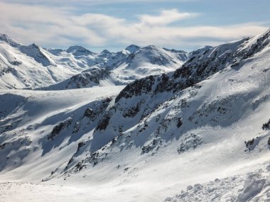 Todorka tepe, Pirin Dağı, Bulgaristan üzerinden muhteşem kış manzarası