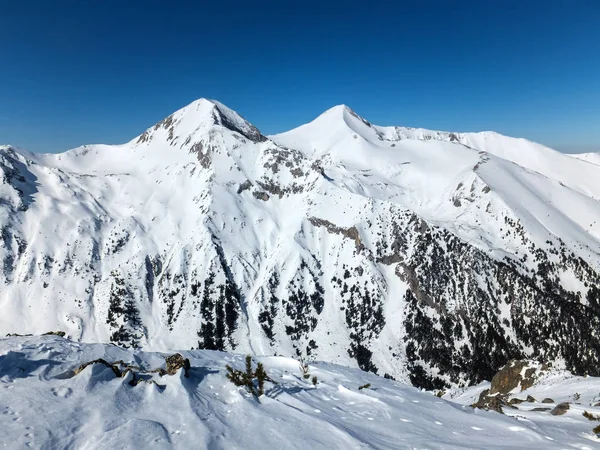 Amazing Winter Landscape Vihren Kutelo Peaka Pirin Mountain Bulgaria — Stock Photo, Image