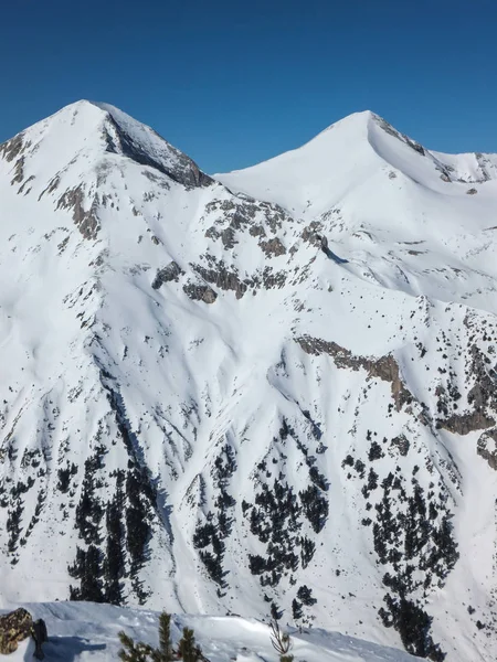 Geweldige Winterlandschap Van Vihren Kutelo Peaka Pirin Gebergte Bulgarije — Stockfoto