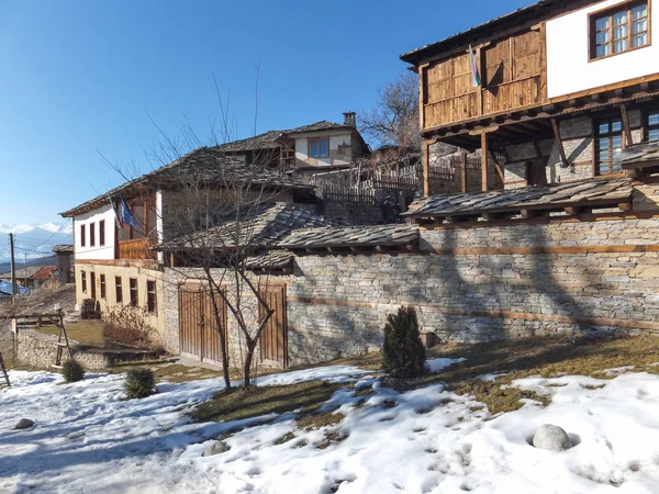Χωριό Leshten Αυθεντικά Σπίτια Του Δέκατου Ένατου Αιώνα Περιοχή Blagoevgrad — Φωτογραφία Αρχείου