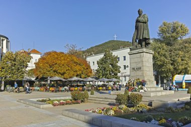 Bulgaristan 'ın Blagoevgrad kentinde Gotse Delchev anıtı