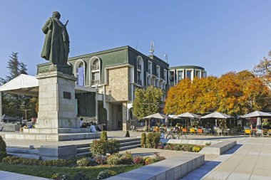 Bulgaristan 'ın Blagoevgrad kentinde Gotse Delchev anıtı