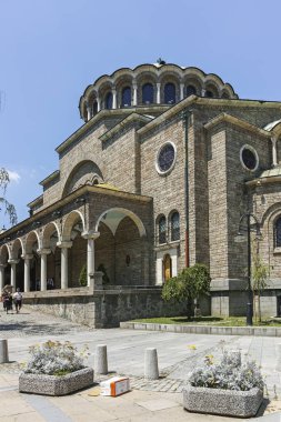 Sofya, Bulgaristan - 12 Temmuz 2018: Sofya, Bulgaristan 'daki St. Nedelya Katedrali 