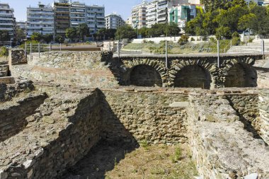 Yunanistan 'ın Selanik kentinde Roma Forumunun kalıntıları