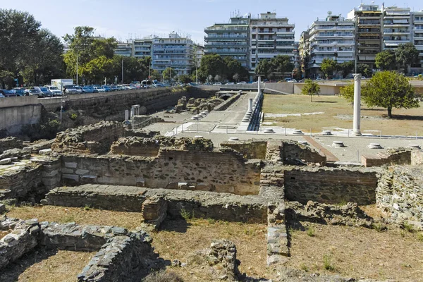 Yunanistan 'ın Selanik kentinde Roma Forumunun kalıntıları — Stok fotoğraf