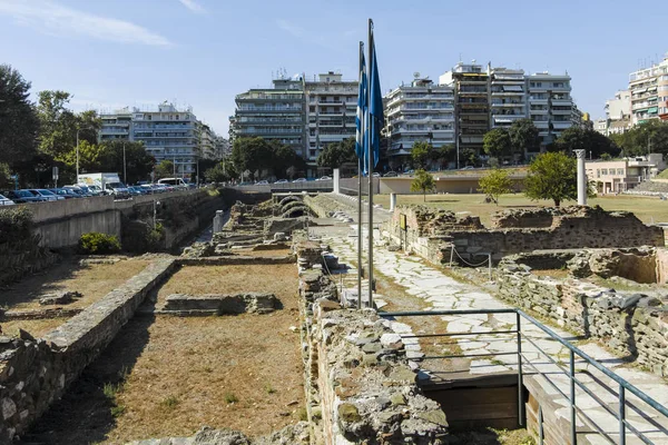 Yunanistan 'ın Selanik kentinde Roma Forumunun kalıntıları — Stok fotoğraf