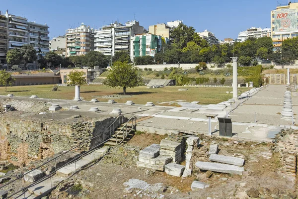 Ruínas do Fórum Romano na cidade de Salónica, Grécia — Fotografia de Stock