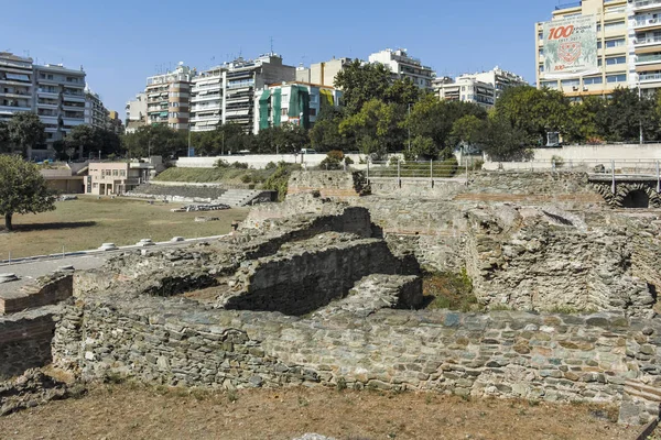 Ruínas do Fórum Romano na cidade de Salónica, Grécia — Fotografia de Stock