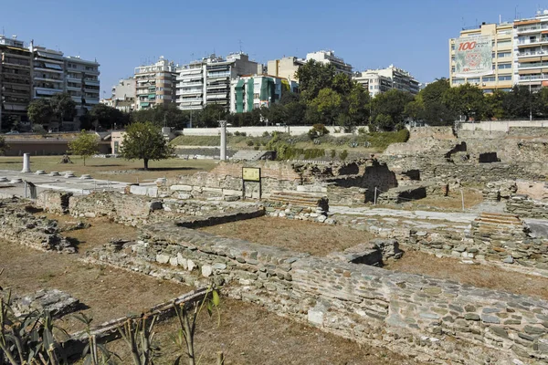 Ruínas do Fórum Romano na cidade de Salónica, Grécia — Fotografia de Stock