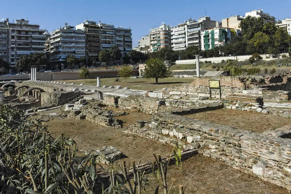 Ruínas do Fórum Romano na cidade de Salónica, Grécia — Fotografia de Stock