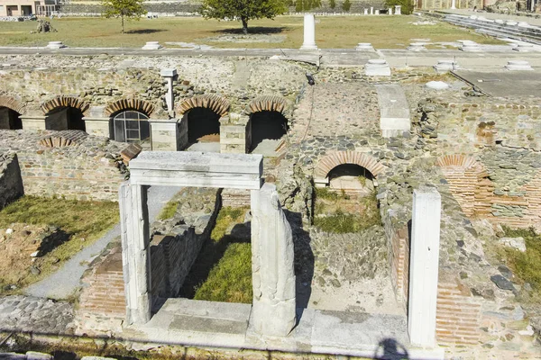 Ruinen des römischen Forums in der Stadt Thessaloniki, Griechenland — Stockfoto