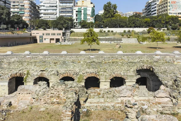 Yunanistan 'ın Selanik kentinde Roma Forumunun kalıntıları — Stok fotoğraf