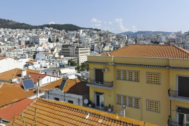 Panoramik şehir, Kavala, Yunanistan