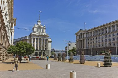 Sofya 'daki Nezavisimost (Bağımsızlık) Meydanı Panoraması