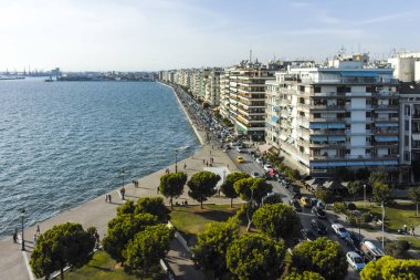 Yunanistan 'ın Selanik kentinin setine sahip şehir manzarası