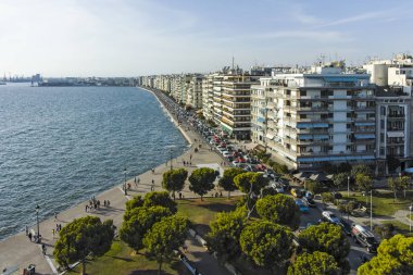 Yunanistan 'ın Selanik kentinin setine sahip şehir manzarası