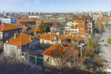 Bulgaristan 'ın Haskovo kentinin panoramik manzarası