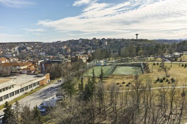 Bulgaristan 'ın Haskovo kentinin panoramik manzarası