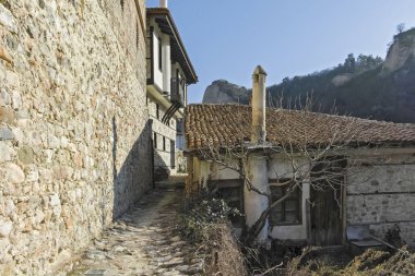 Bulgaristan 'ın Melnik kentindeki Ortaçağ kalesinin kalıntıları