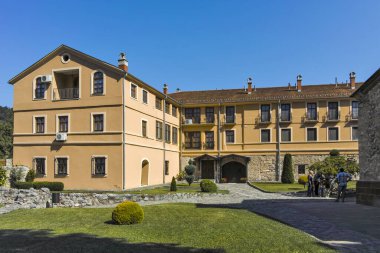 RAVANICA Manastırı, SERBIA - 11 Ağustos 2019: Ortaçağ Ravanica İsa, Sumadija ve Batı Sırbistan Yükseliş Manastırı